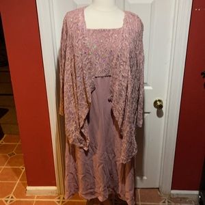 Maggie Barnes two piece dress / lace and sequin details on bust and jacket